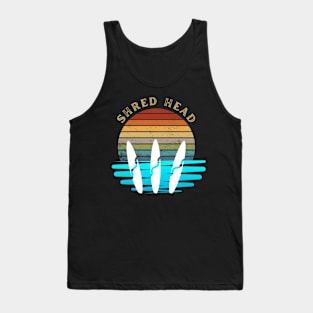 Retro Sunset With Surfer On The Waves Tank Top